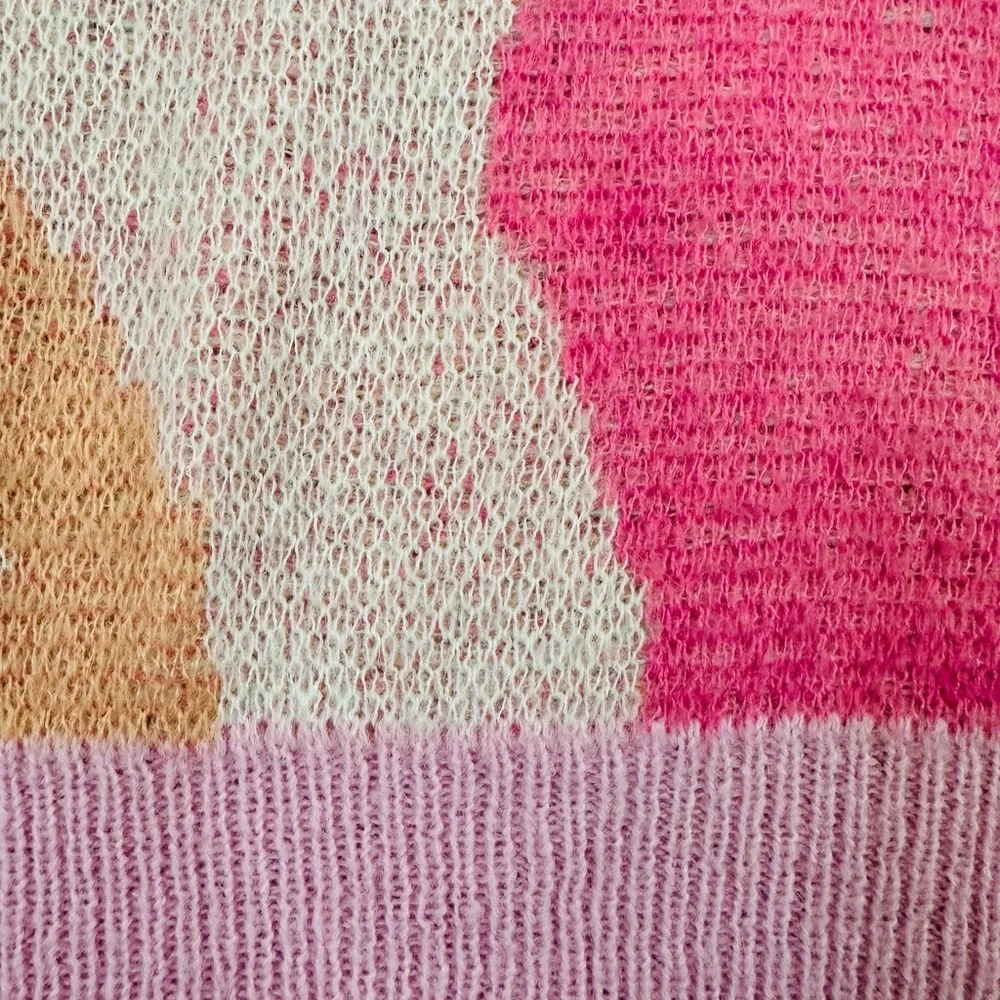 FRNCH Pastel Floral Crewneck Sweater - Pink, Mint, Peach - Picture 7 of 7